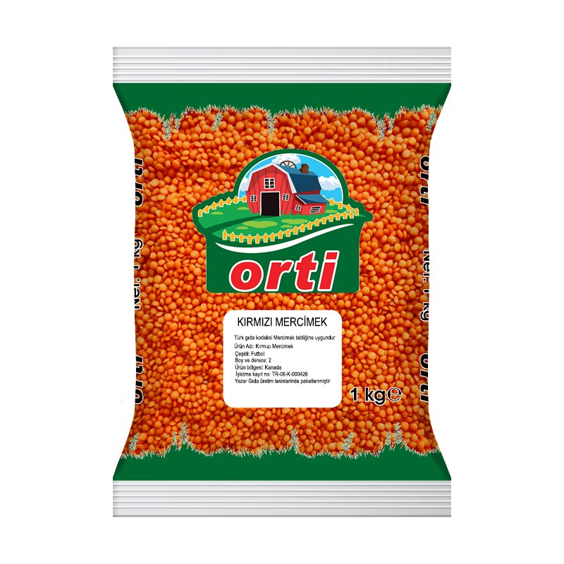 Orti Kırmızı Mercimek 1 Kg x 4 Adet